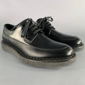 DIOR HOMME Size 10 Black Leather Creeper Lace-Up Shoes